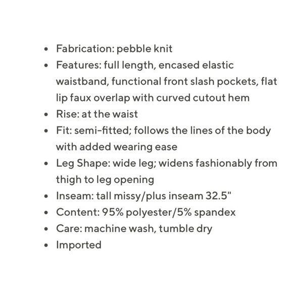 Isaac Mizrahi Live! Tall Pebble Knit Wide Leg Pants Size LT Khaki A575212 NEW - Picture 2 of 3